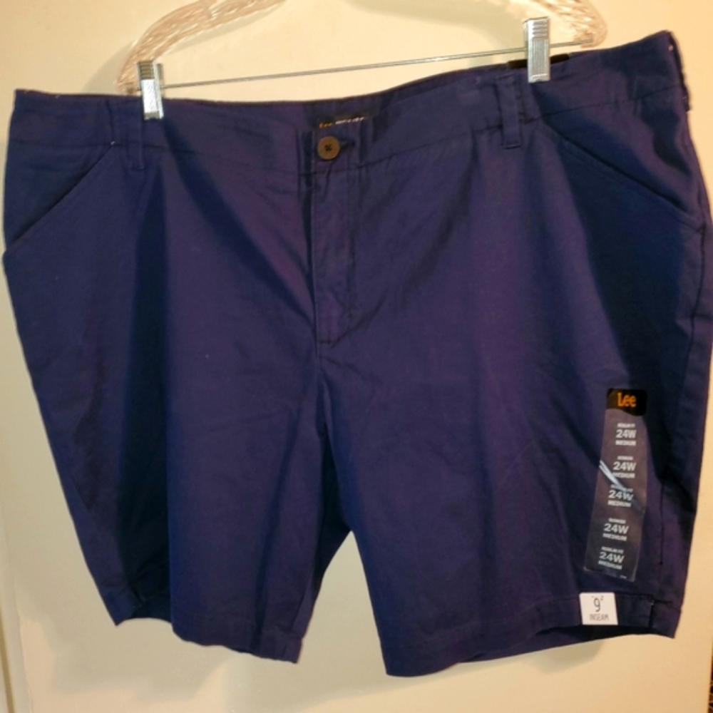 [24W] Lee Rider Navy Bermuda Shorts Plus Size (NWT)